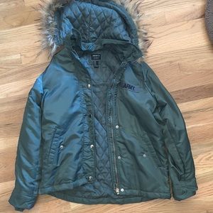 Army green puffer jacket